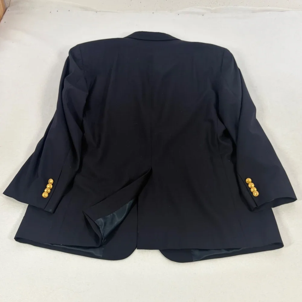Jos. A. Bank Blazer Mens Navy Blue 50R 50x34 Gold Buttons 2B/4B Preppy Academia
